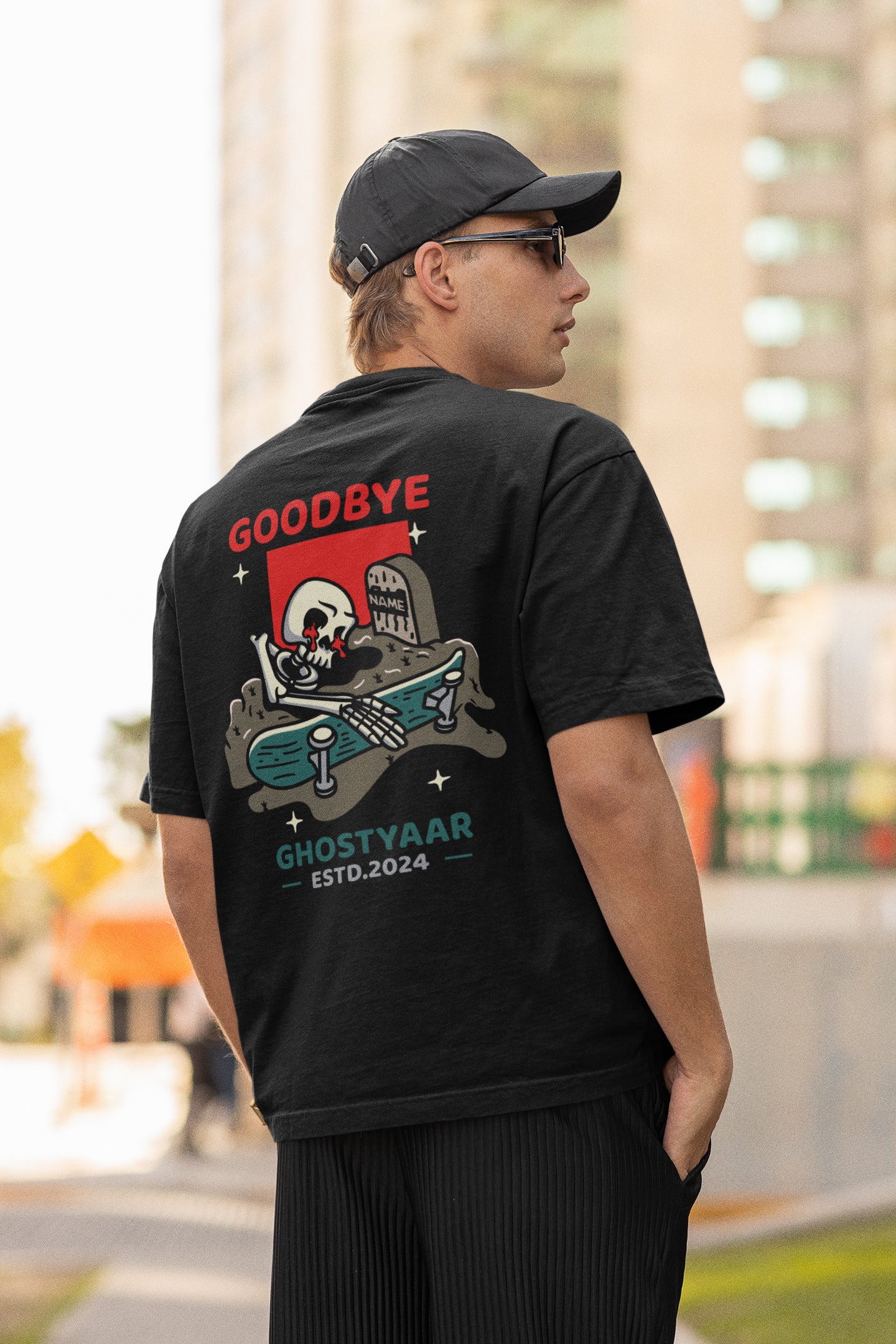 Good Bye Black Unisex Regular Oversized T-Shirt